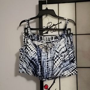 Torrid Tie-Dye Blue Bikini Swimsuit Top